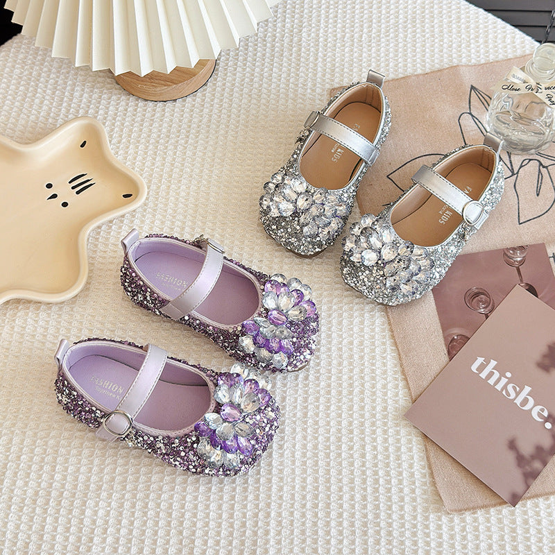 Girls' Glass Light Diamond Shoes Performance
