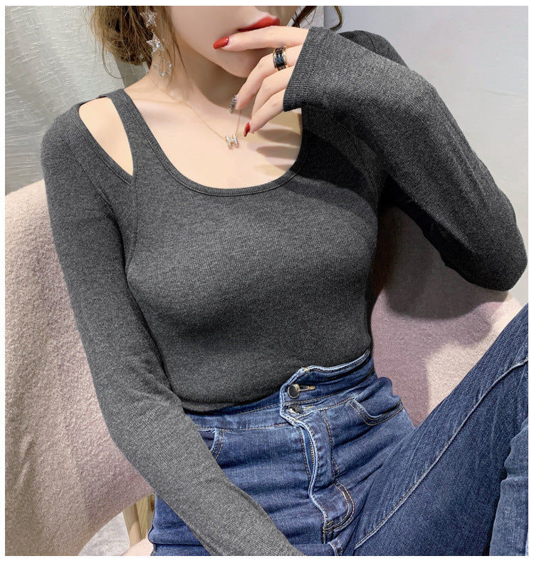 Round Neck T Shirt Trendy Womens Simple Bottoming Shirt