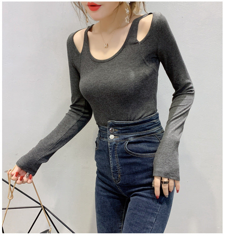 Round Neck T Shirt Trendy Womens Simple Bottoming Shirt
