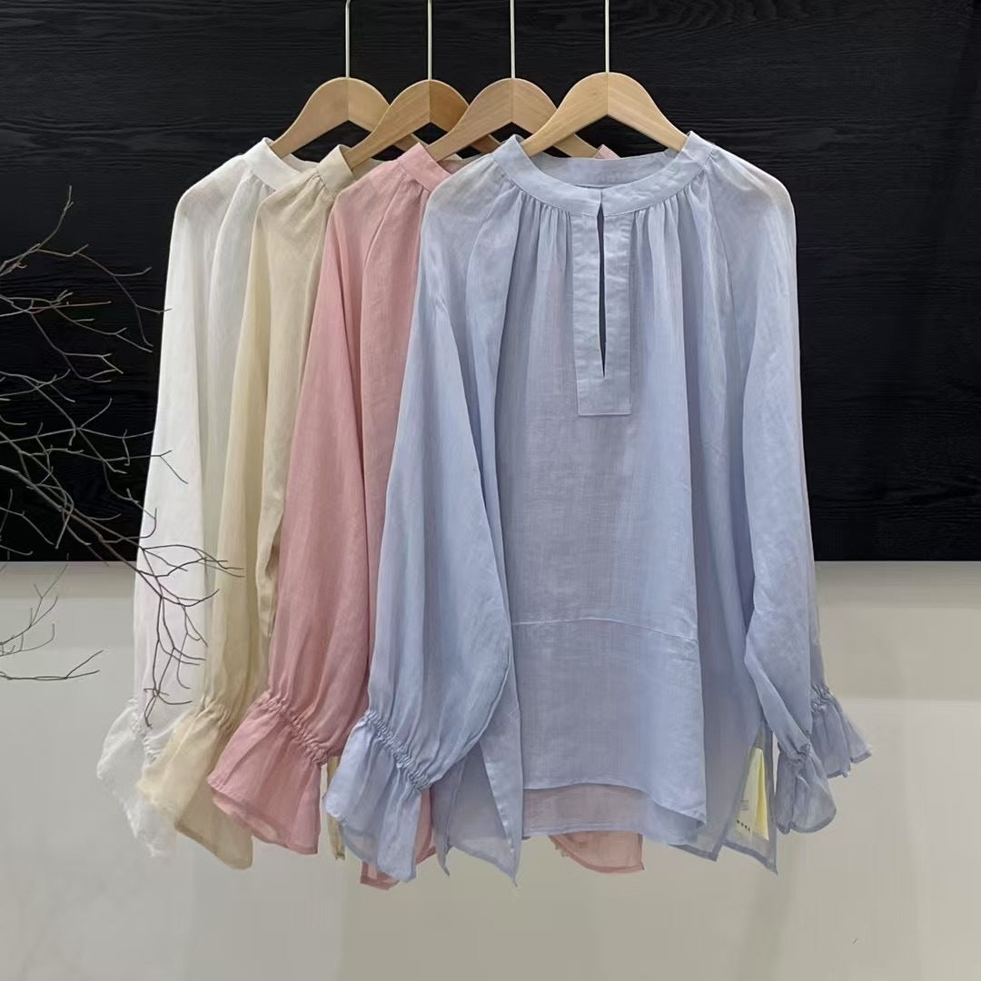 Design Sense Elegant Long Sleeve Blouse All-match Shirt