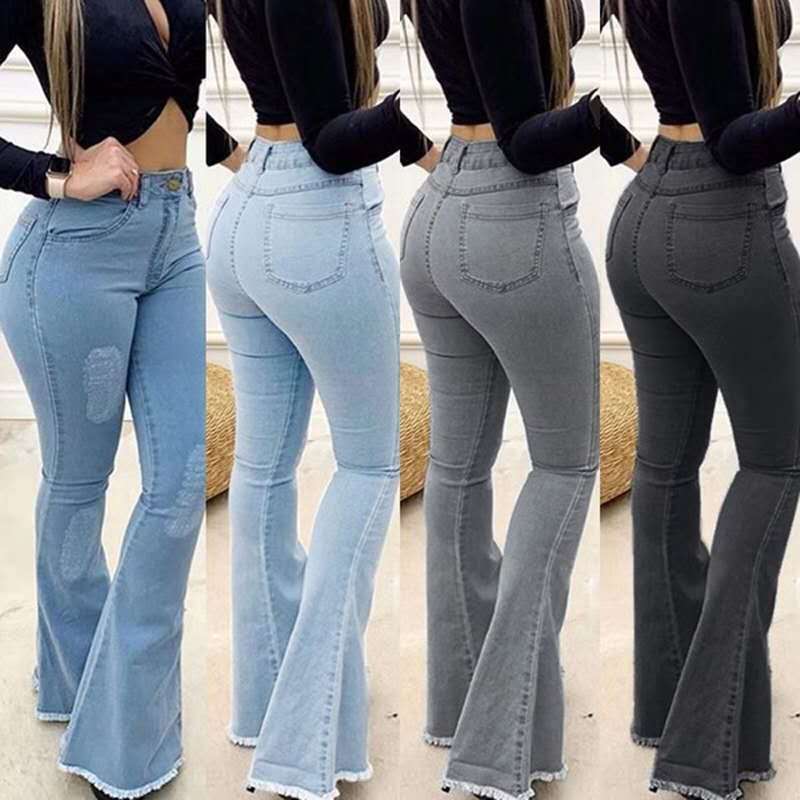 Women Fashion Elastic Ladies Jeans Pants - Elevate Your Wardrobe with Every Thread