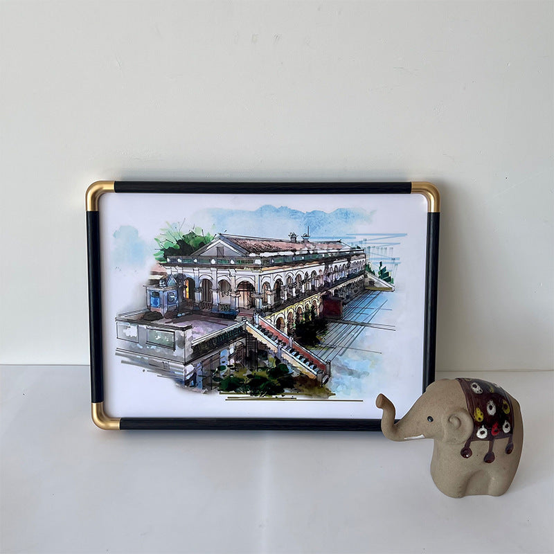New Chinese Round Corner Photo Frame Retro Ornaments