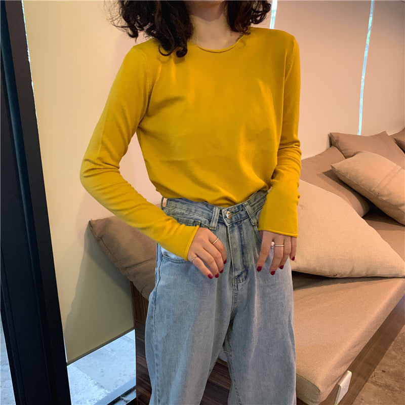 Women s Solid Color Long sleeved Sweater - Elevate Your Wardrobe with Every Thread