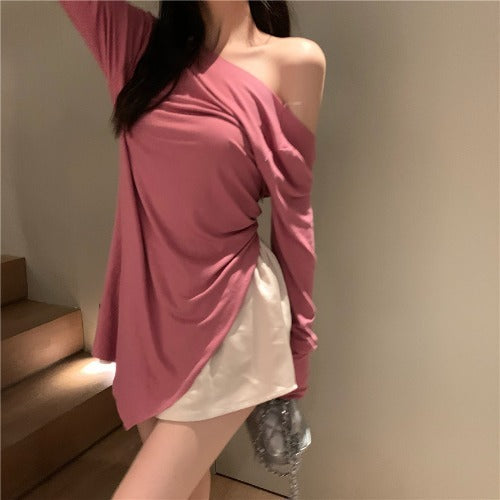 One Shoulder Irregular T-shirt Women''s Summer - Elevate Your Wardrobe with Every Thread