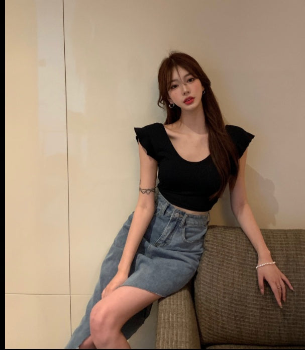 Women''s Design sSense Of Denim Skirt Small Crowd - Elevate Your Wardrobe with Every Thread