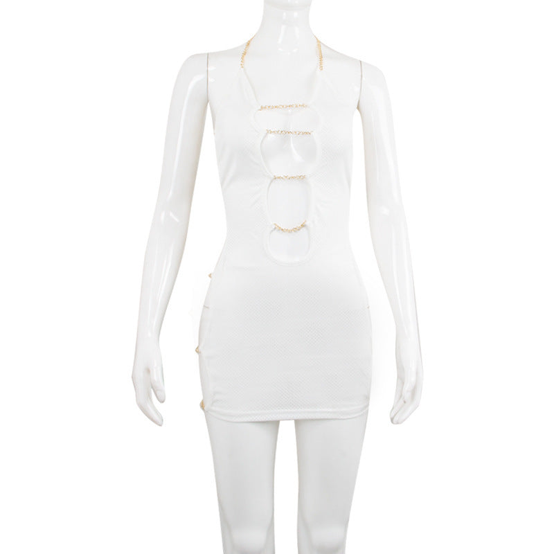 Net Cloth Hanging Neck Strap Metal Decoration Hollow Out - Elevate Your Wardrobe with Every Thread