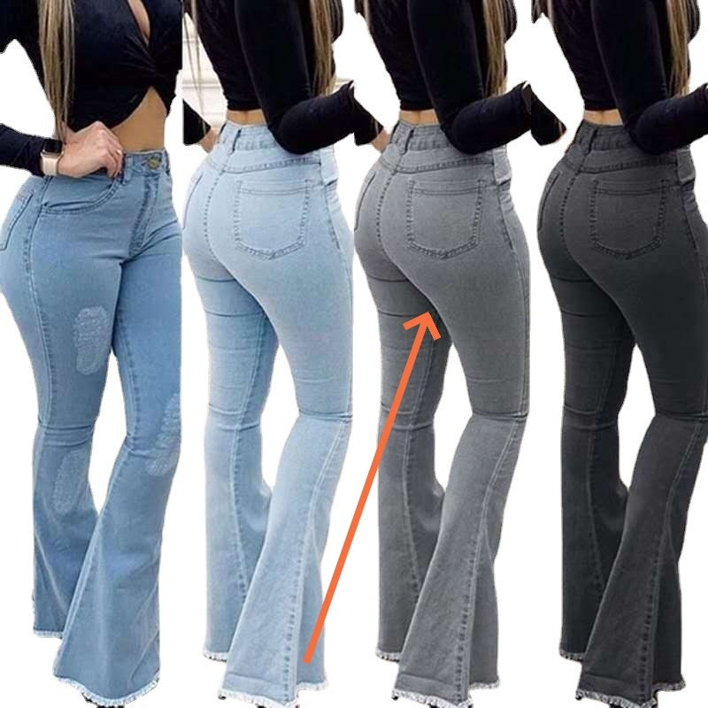 Women Fashion Elastic Ladies Jeans Pants - Elevate Your Wardrobe with Every Thread