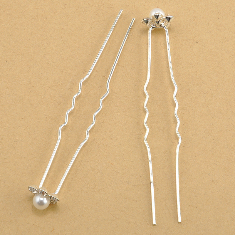 Bridal Hairpin Accessories Coil Hair Pearl Flower Headdress