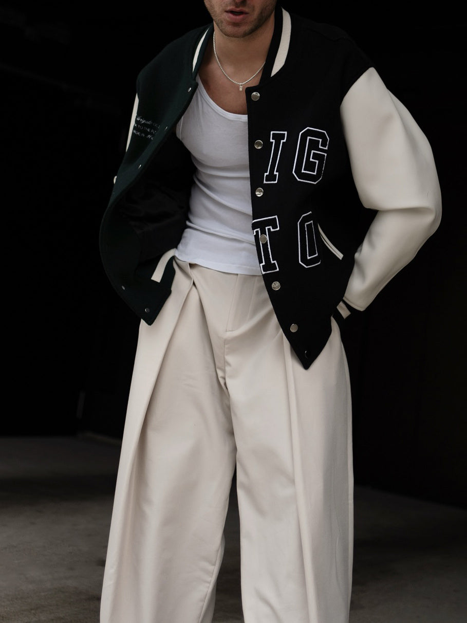 High-waisted Pleated Casual Pants