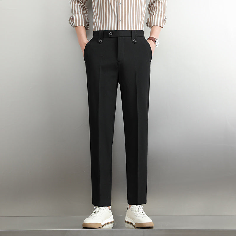 Simple Suit Pants Men's Loose Straight Business Trousers