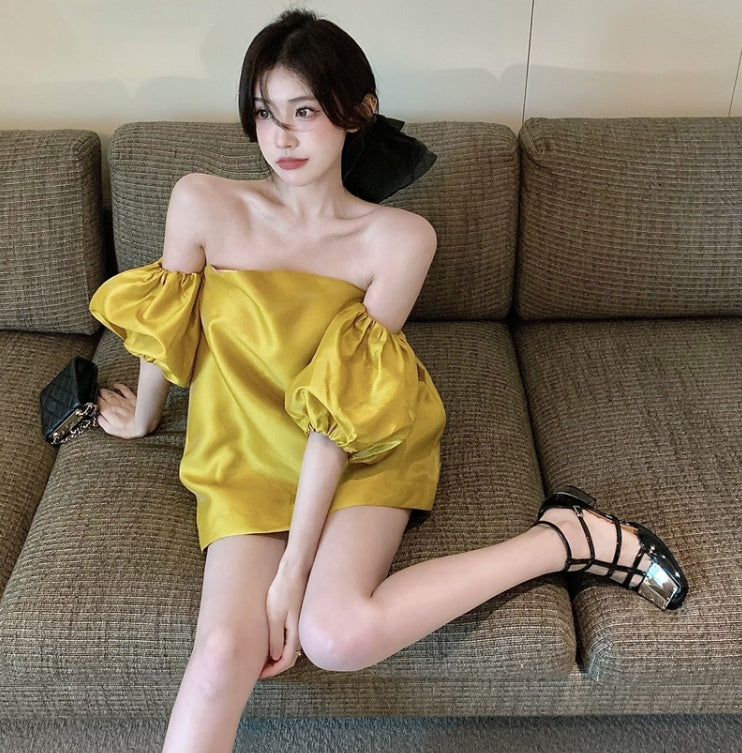 Off Shoulder Bubble Sleeve Shirt Women''s Summer French - Elevate Your Wardrobe with Every Thread