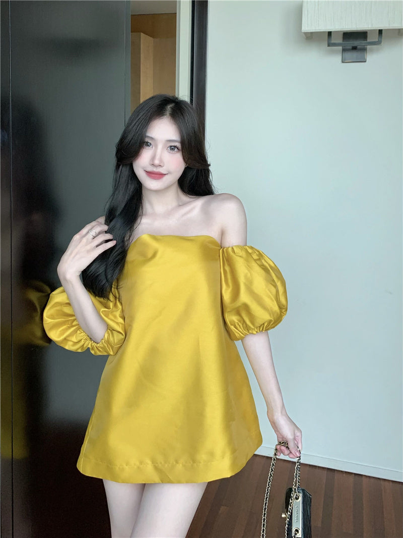 Off Shoulder Bubble Sleeve Shirt Women''s Summer French - Elevate Your Wardrobe with Every Thread
