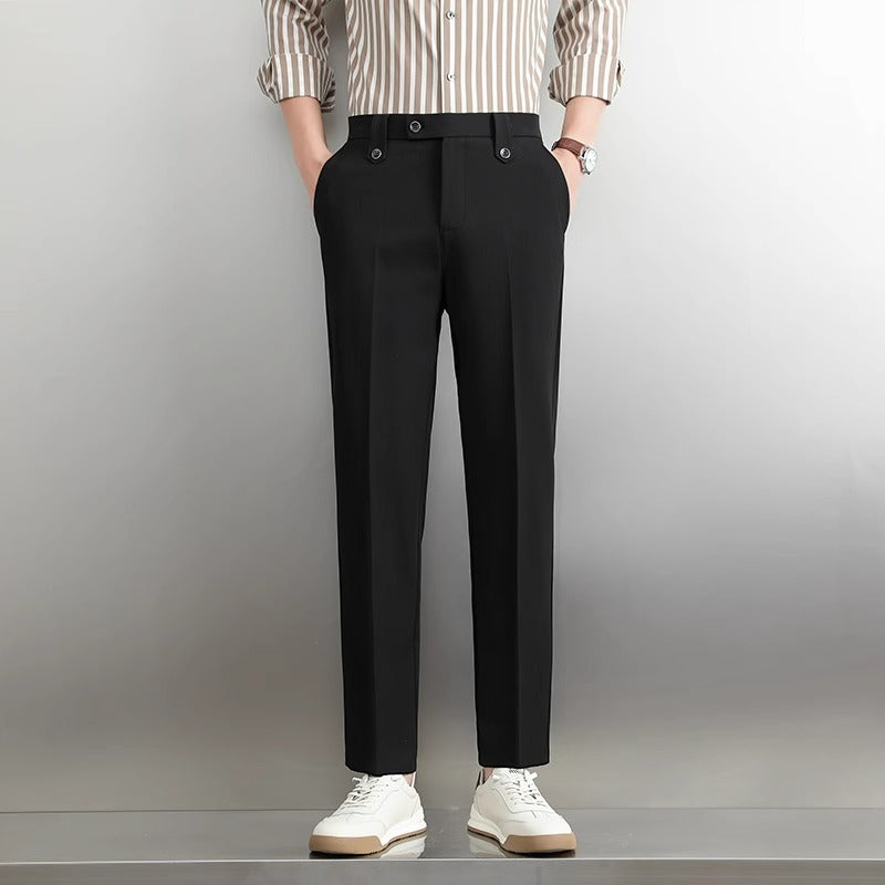 Simple Suit Pants Men's Loose Straight Business Trousers