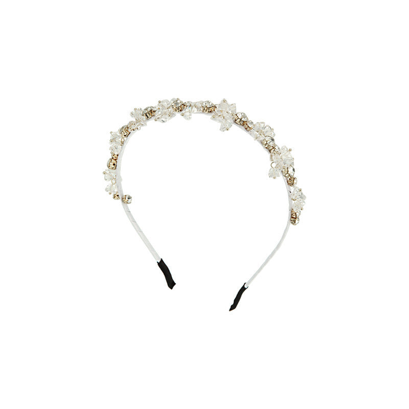 Metallic French Retro Rhinestone Hair Band Female
