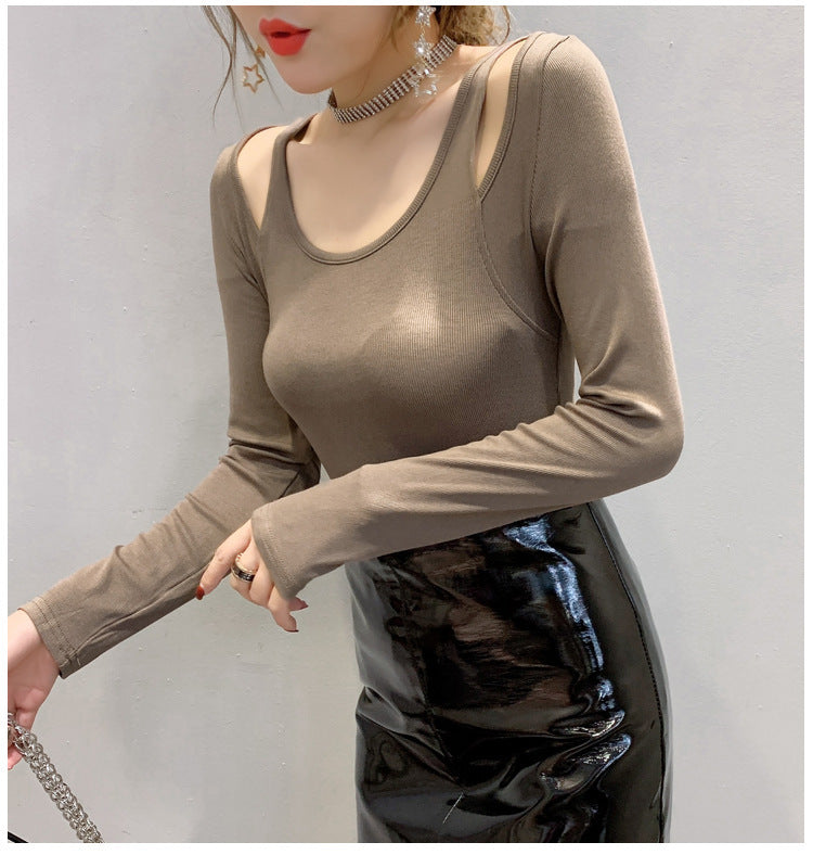 Round Neck T Shirt Trendy Womens Simple Bottoming Shirt