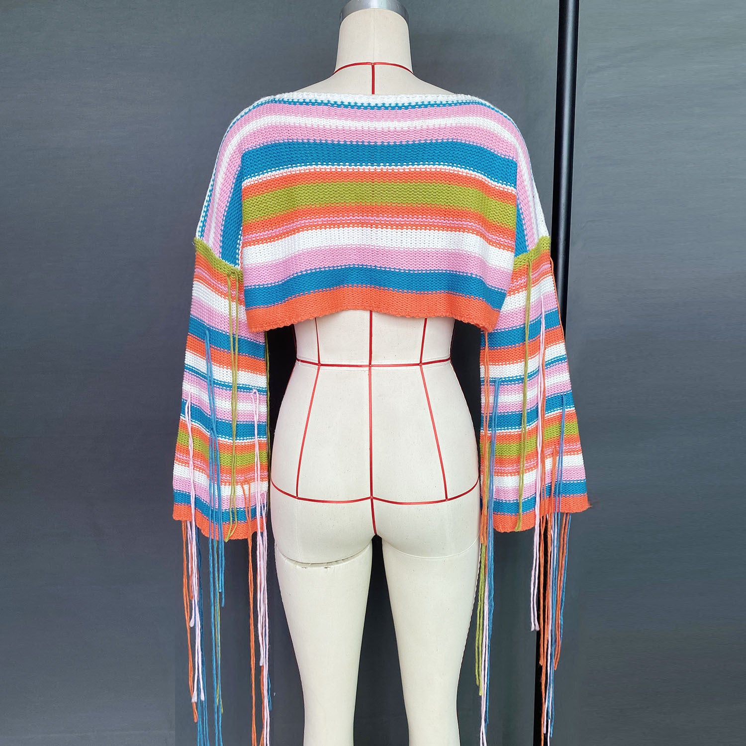 Best Selling Women's Clothes Rainbow Tassel Vacation Style Loose Sweater - Elevate Your Wardrobe with Every Thread