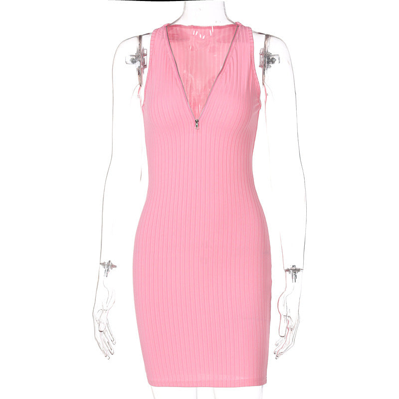 Women Stripe Knitted Women Sleeveless Mini Dress - Elevate Your Wardrobe with Every Thread