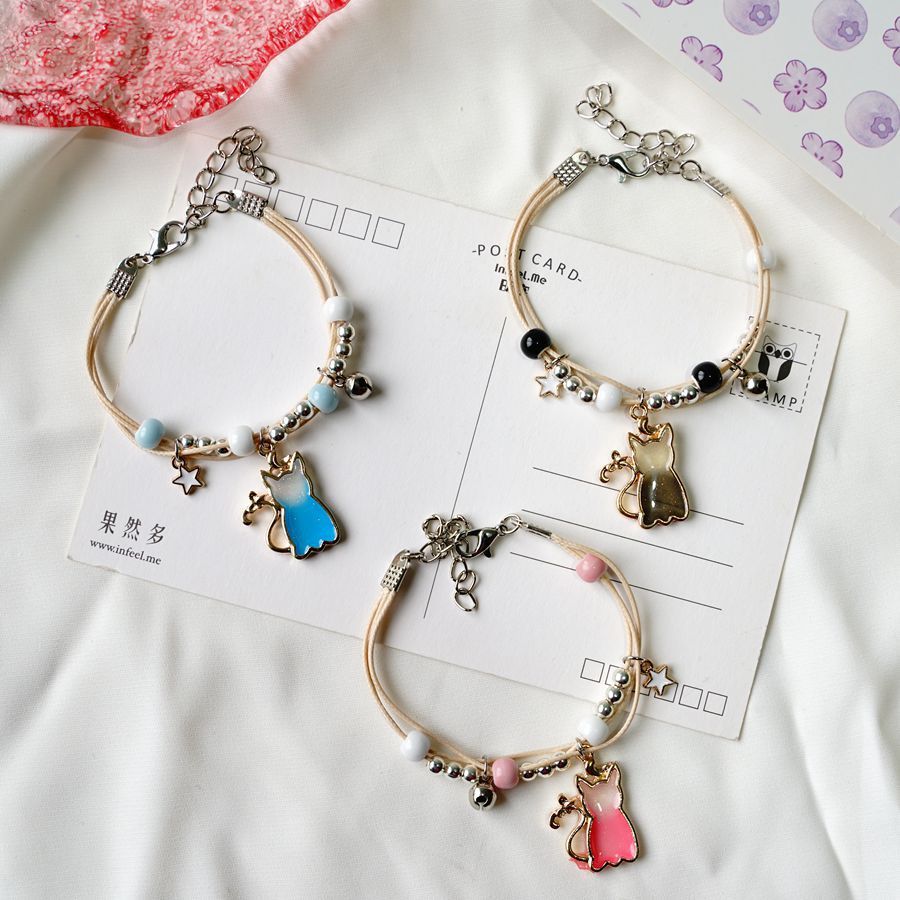 Women's Multicolor Kitten Couple's Best Friend Bracelet