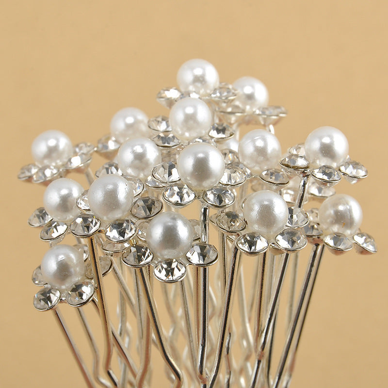 Bridal Hairpin Accessories Coil Hair Pearl Flower Headdress