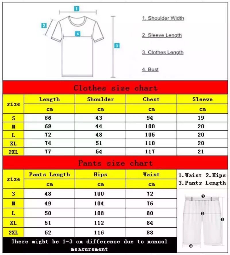 Summer Men's Sport Suit Running Workout T-shirt Suit Cotton Short-sleeved Shorts Printed 2-piece Set