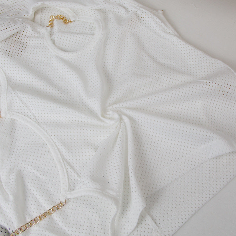 Net Cloth Hanging Neck Strap Metal Decoration Hollow Out - Elevate Your Wardrobe with Every Thread