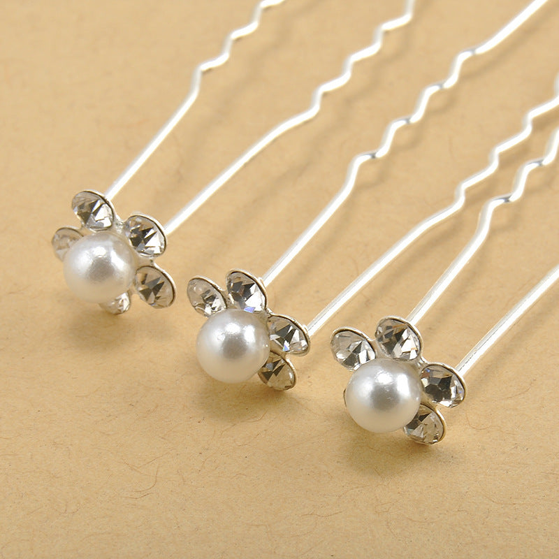 Bridal Hairpin Accessories Coil Hair Pearl Flower Headdress