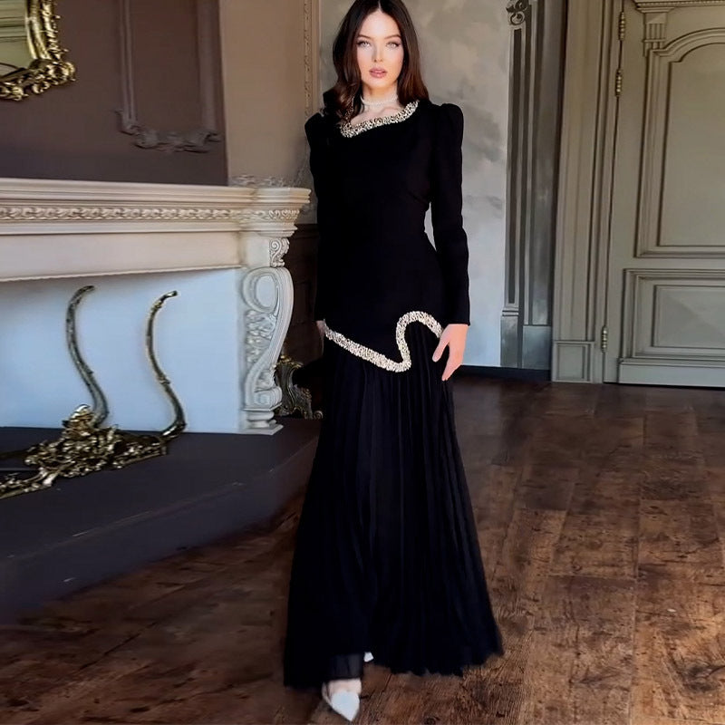 Niche Pleated Party Banquet Sequins Dress - Elevate Your Wardrobe with Every Thread