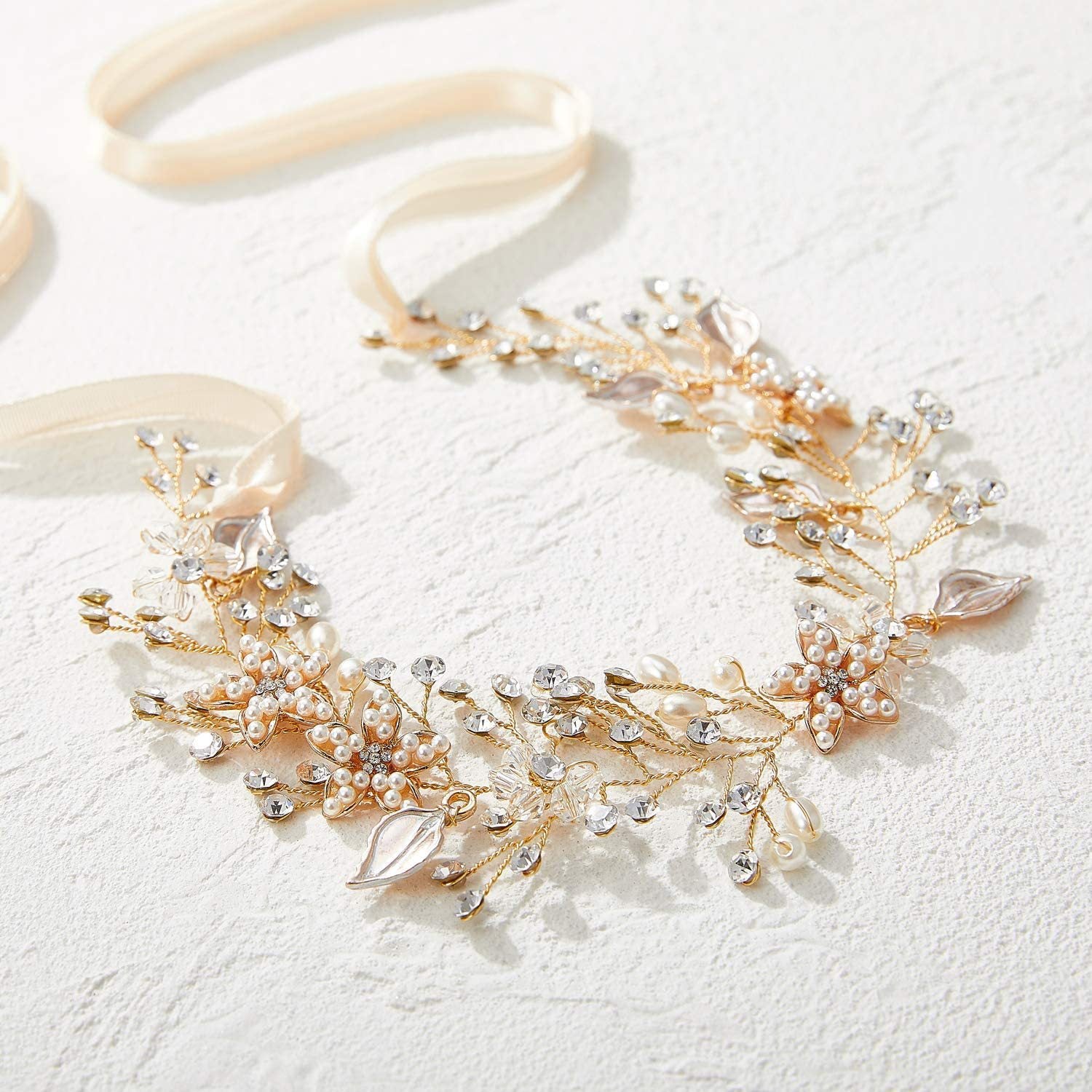 Bridal Headdress Crystal Pearl Hair Band