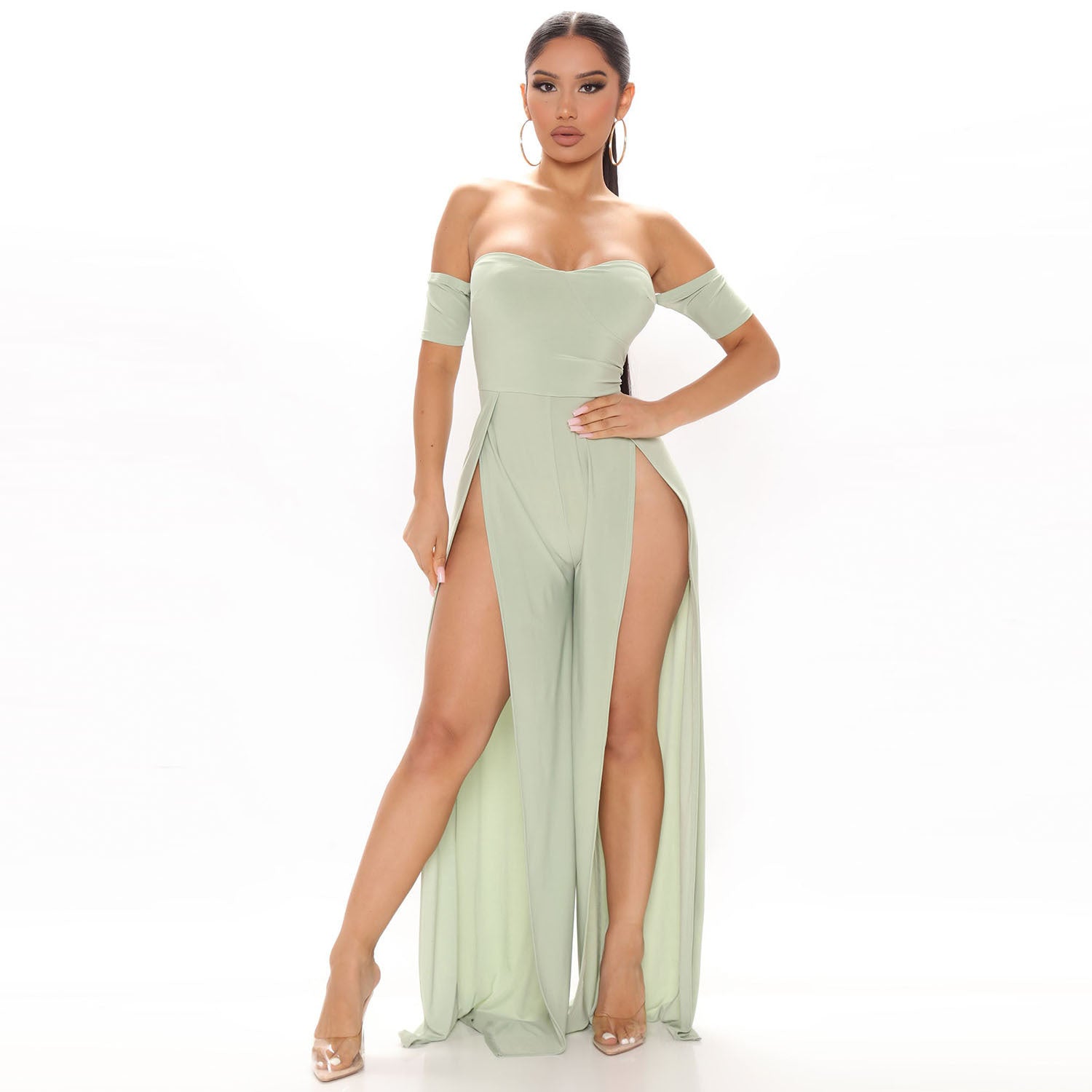 Women's Fashion Mesh Print Sheer Pant Set - Elevate Your Wardrobe with Every Thread