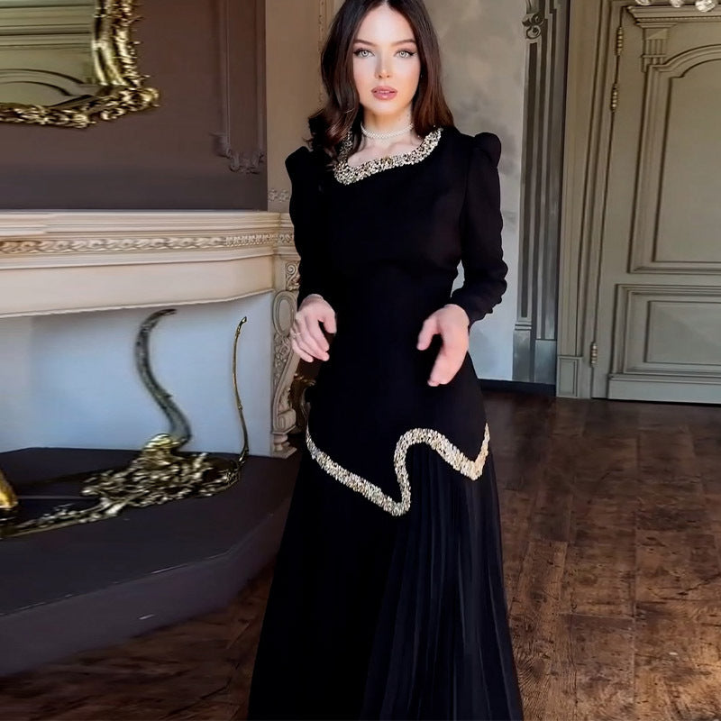 Niche Pleated Party Banquet Sequins Dress - Elevate Your Wardrobe with Every Thread