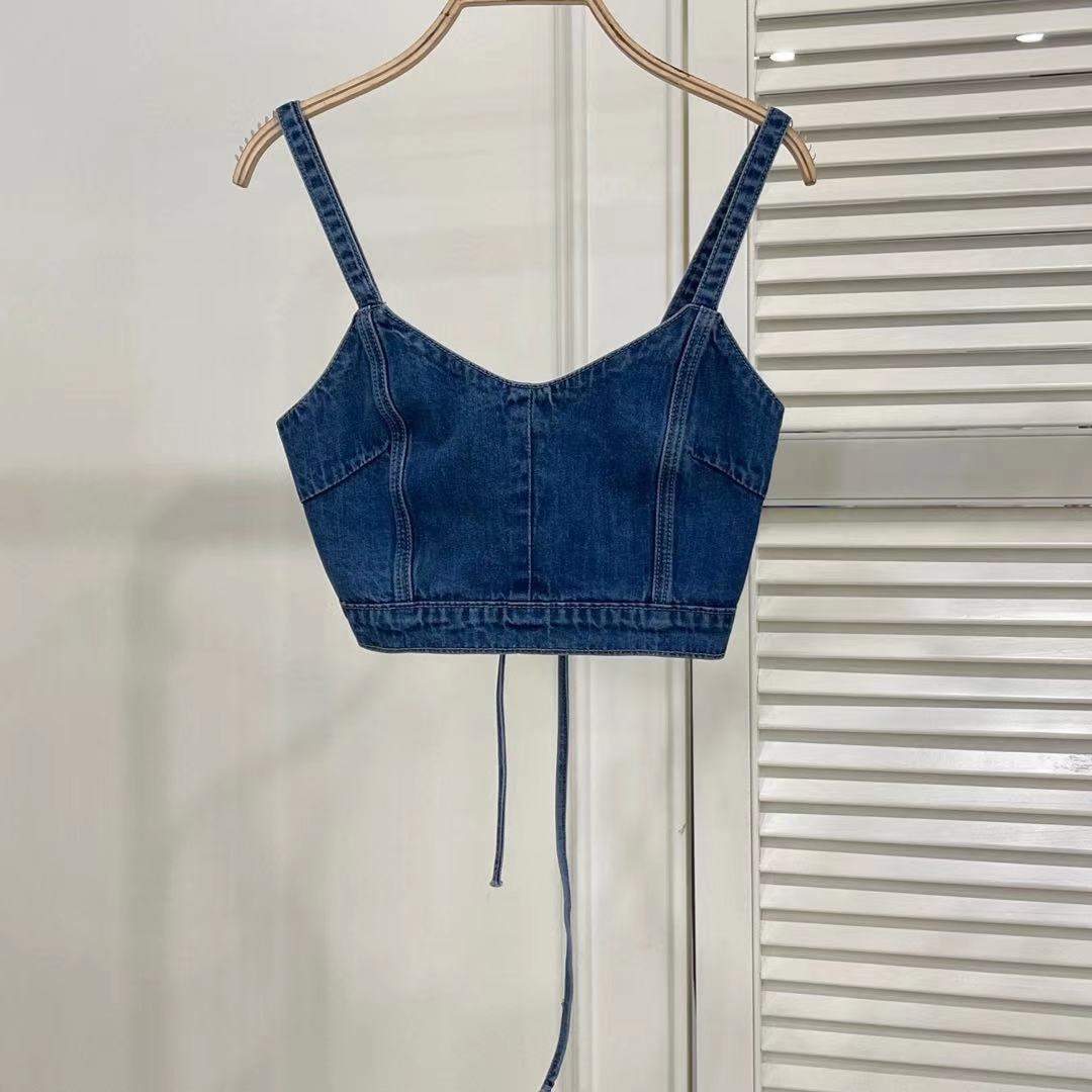Versatile Short Denim Suspender Tank Top For Women - Elevate Your Wardrobe with Every Thread