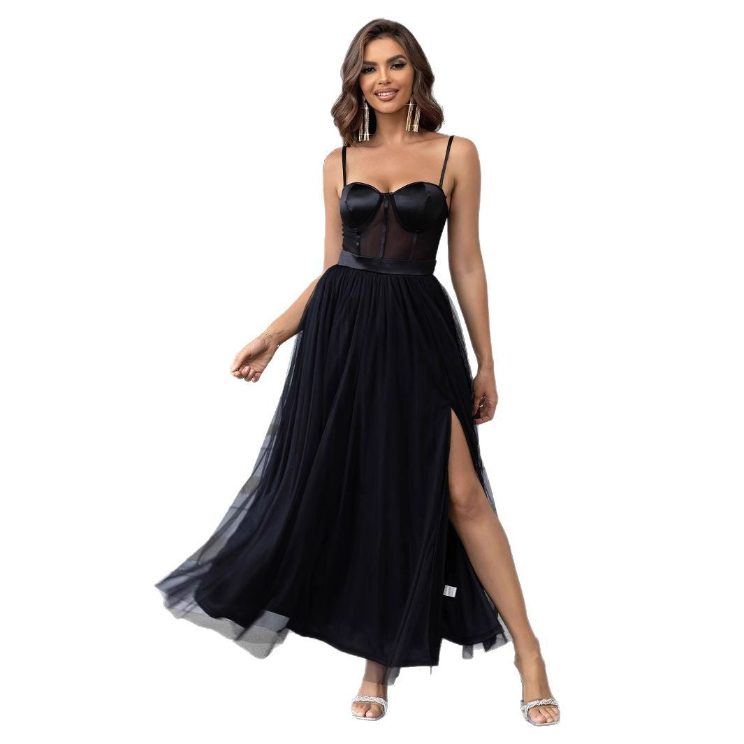 New Solid Color Chiffon Slim-fit Oblique Shoulder Long Irregular Hem Dress - Elevate Your Wardrobe with Every Thread