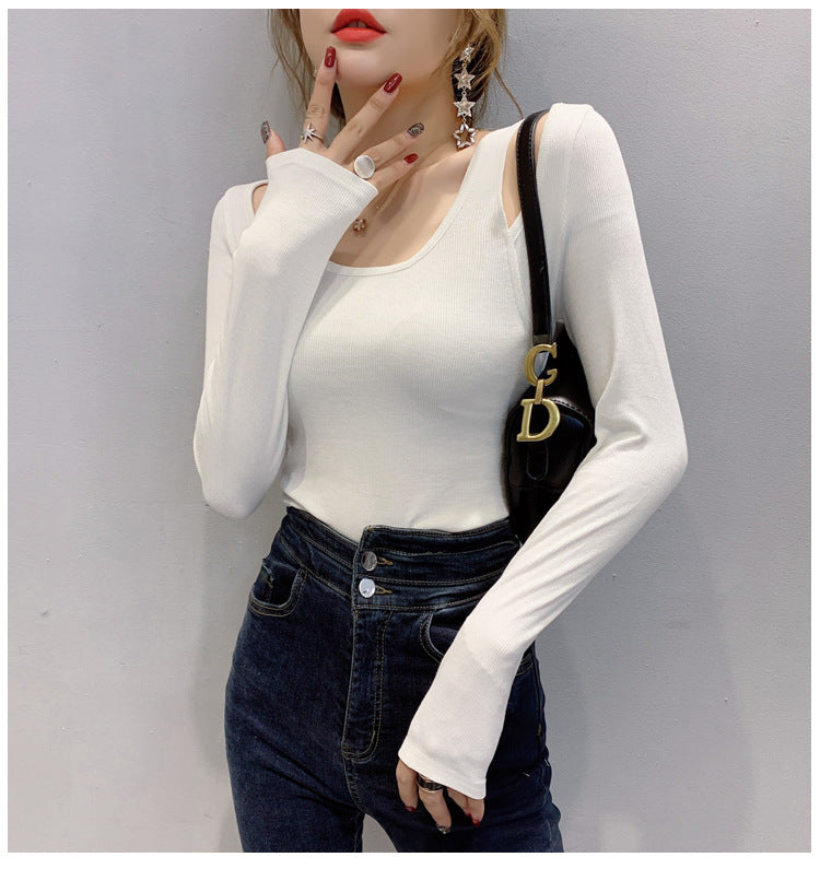 Round Neck T Shirt Trendy Womens Simple Bottoming Shirt