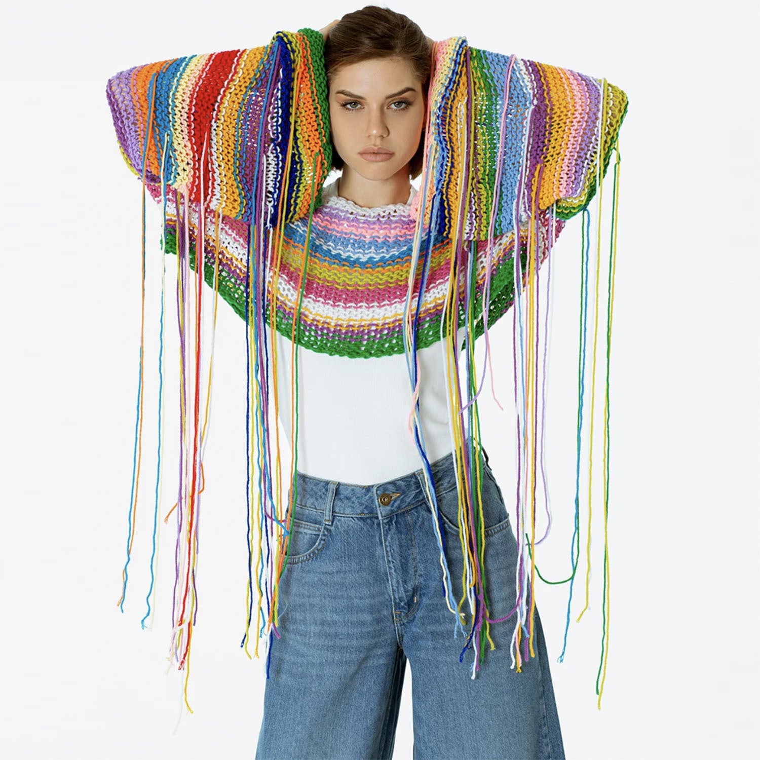 Best Selling Women's Clothes Rainbow Tassel Vacation Style Loose Sweater - Elevate Your Wardrobe with Every Thread