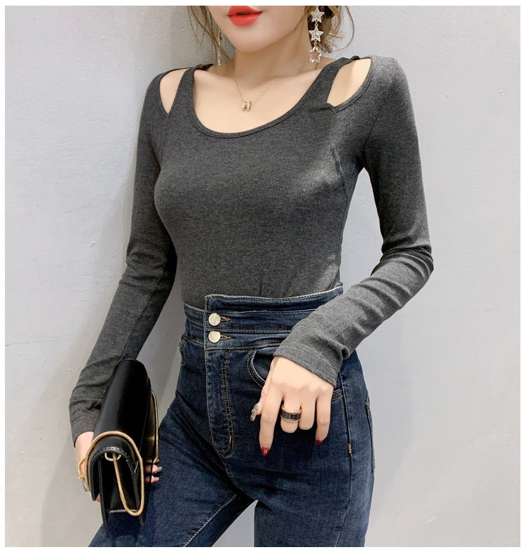 Round Neck T Shirt Trendy Womens Simple Bottoming Shirt
