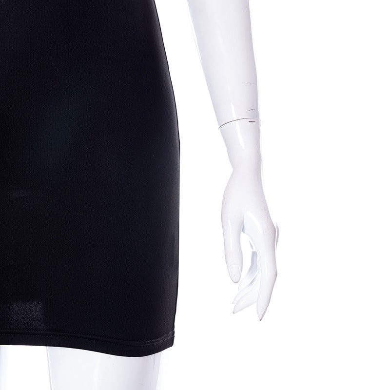 Hollow Out Black Bodycon Woman Dress Camisole Heart Ring Decor Club Sexy Party Dress For Women - Elevate Your Wardrobe with Every Thread