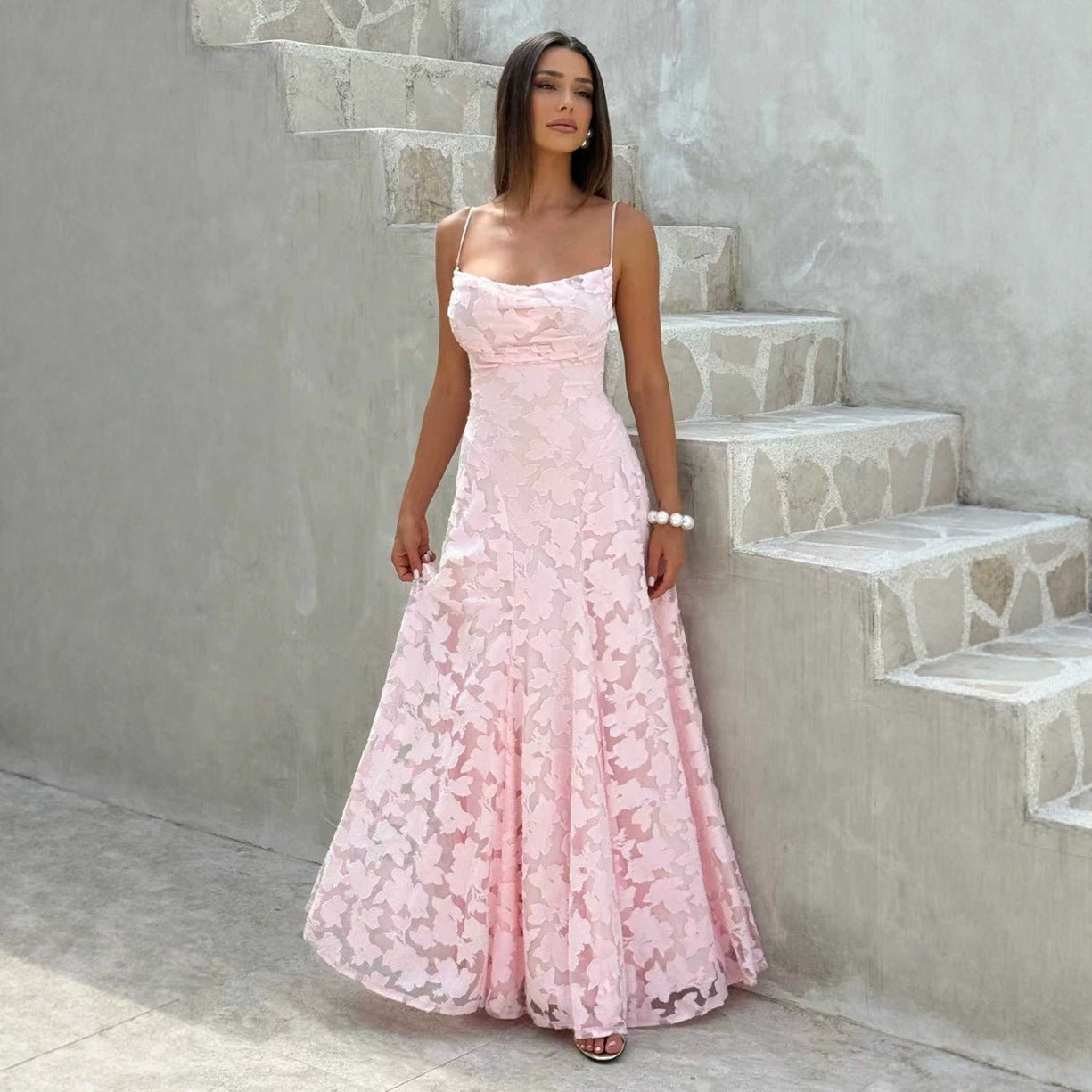 Slim-fit Sling Backless Lace Up Design Dress - Elevate Your Wardrobe with Every Thread