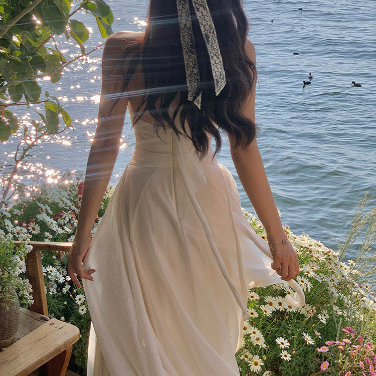 Women's Fashion Temperament Hanging Neck Deep V Dresses