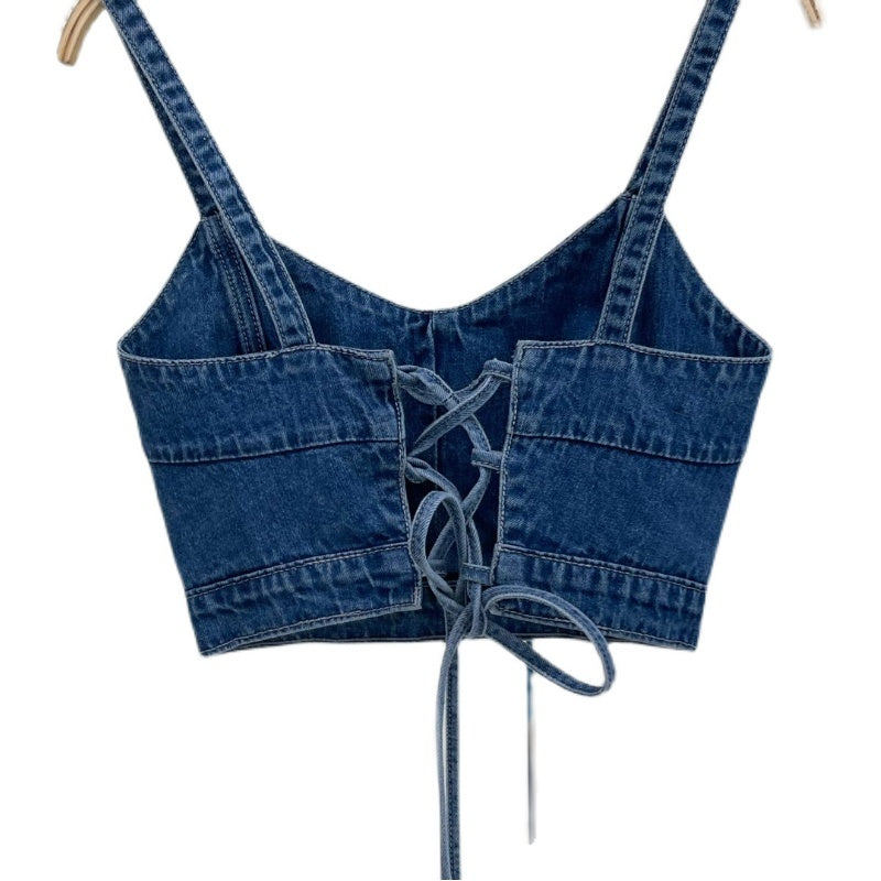 Versatile Short Denim Suspender Tank Top For Women - Elevate Your Wardrobe with Every Thread