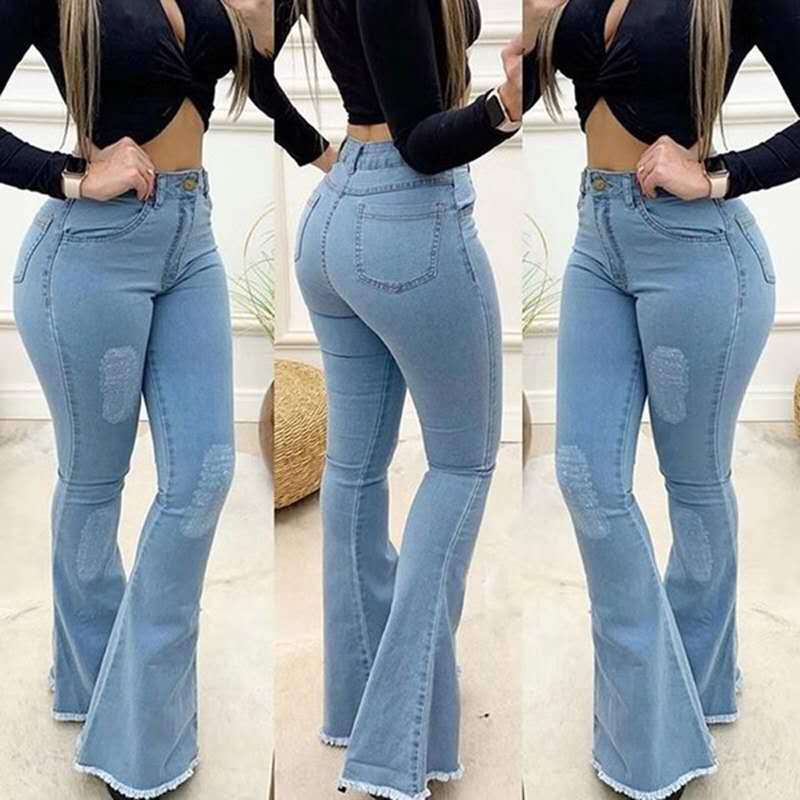 Women Fashion Elastic Ladies Jeans Pants - Elevate Your Wardrobe with Every Thread