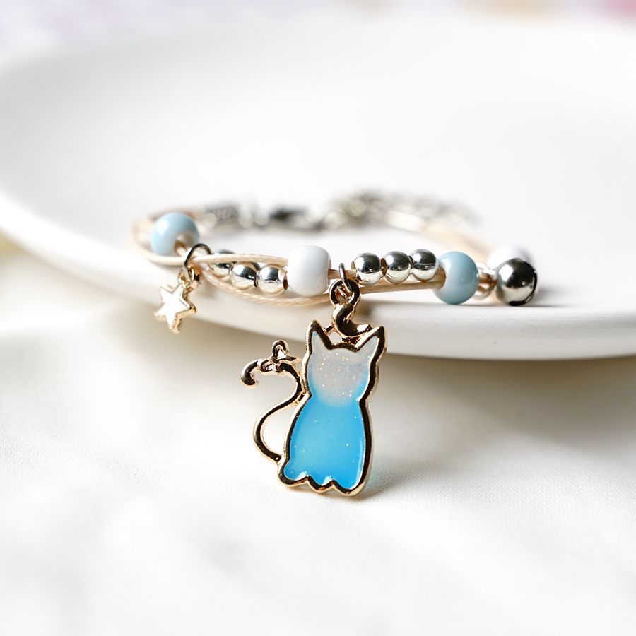 Women's Multicolor Kitten Couple's Best Friend Bracelet