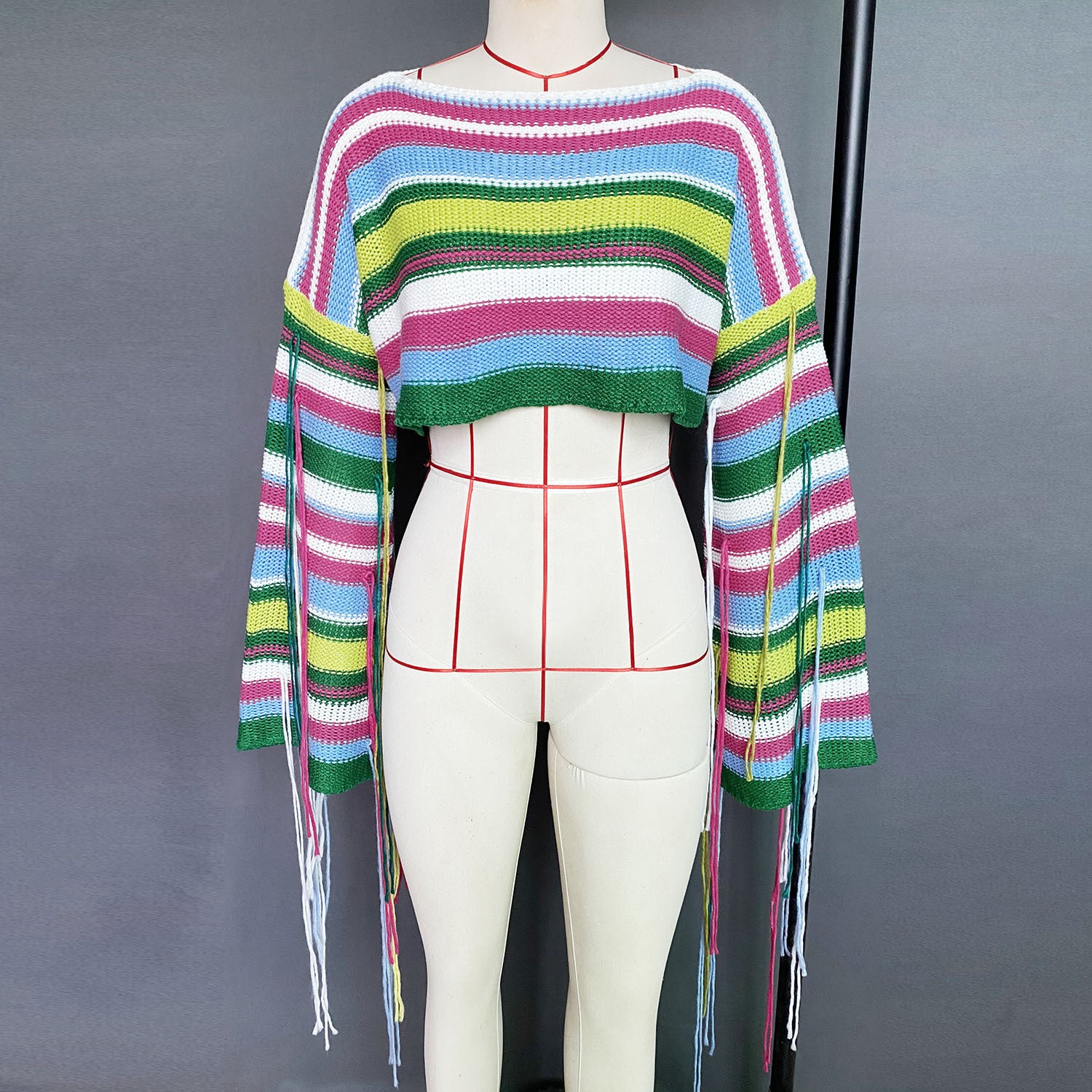 Best Selling Women's Clothes Rainbow Tassel Vacation Style Loose Sweater - Elevate Your Wardrobe with Every Thread