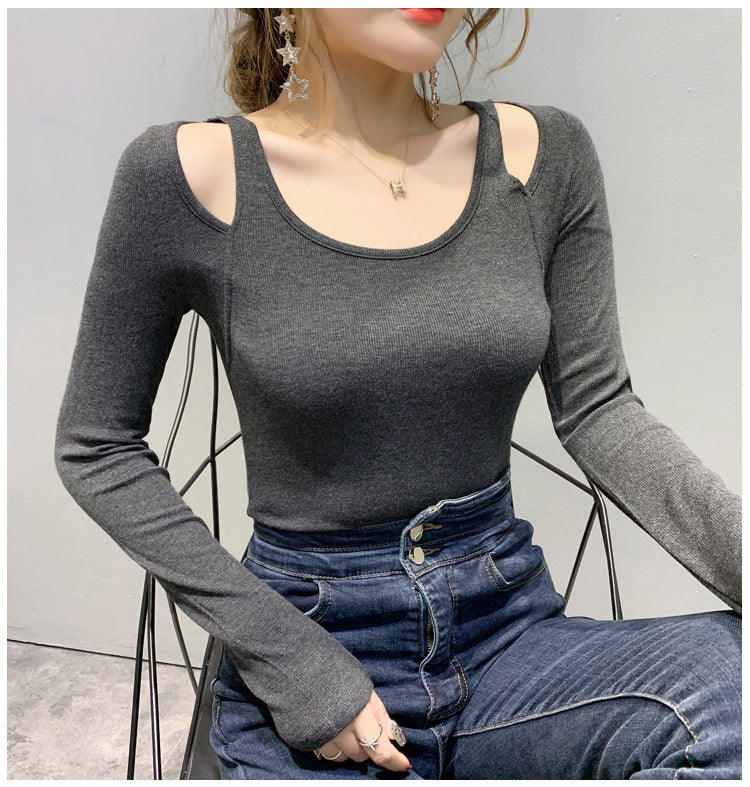 Round Neck T Shirt Trendy Womens Simple Bottoming Shirt