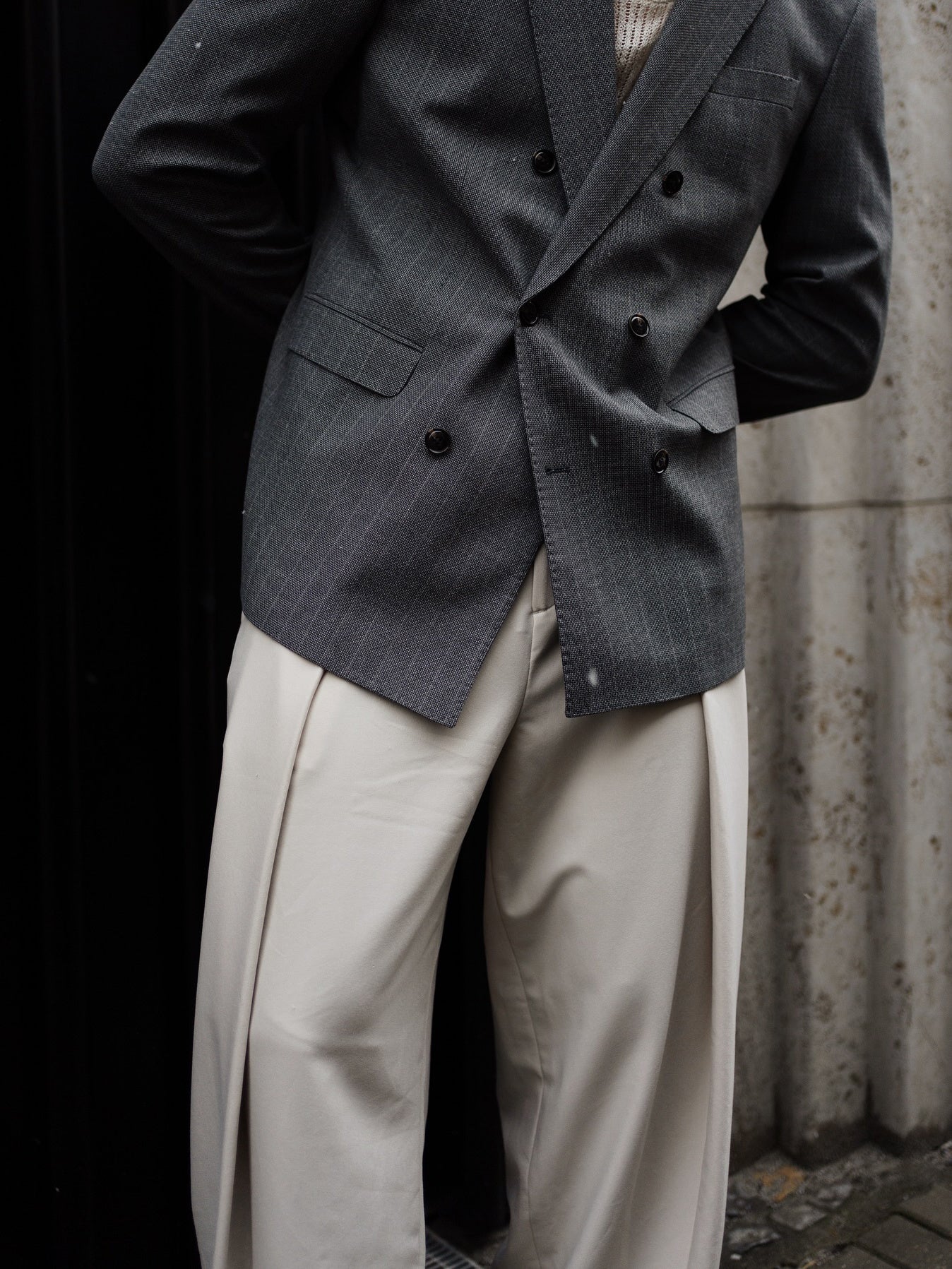 High-waisted Pleated Casual Pants