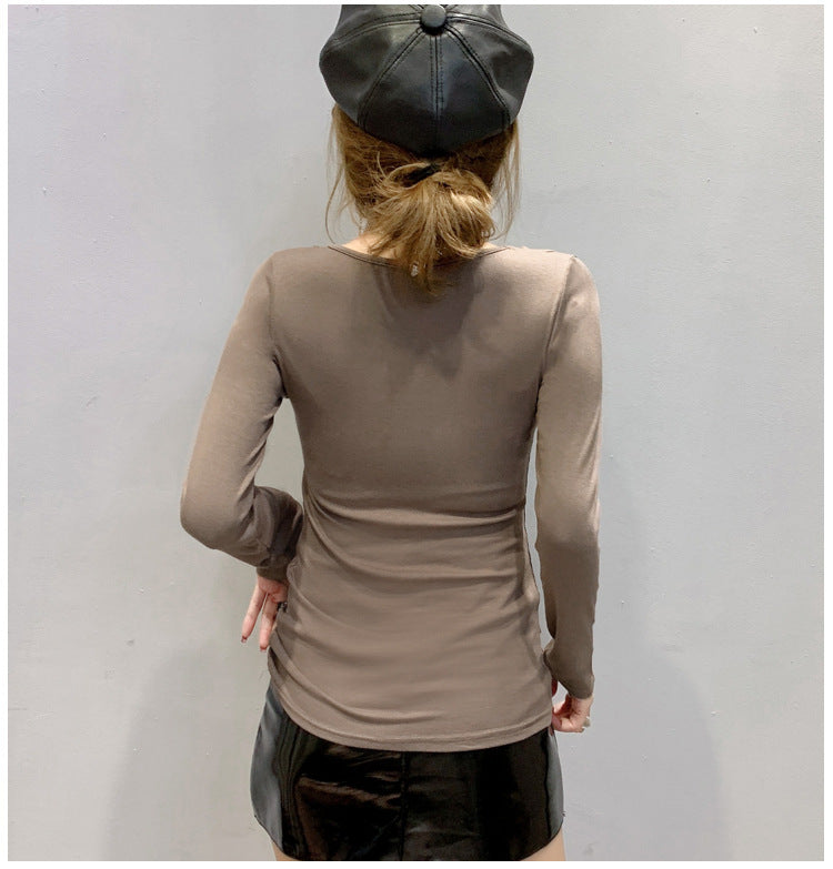 Round Neck T Shirt Trendy Womens Simple Bottoming Shirt