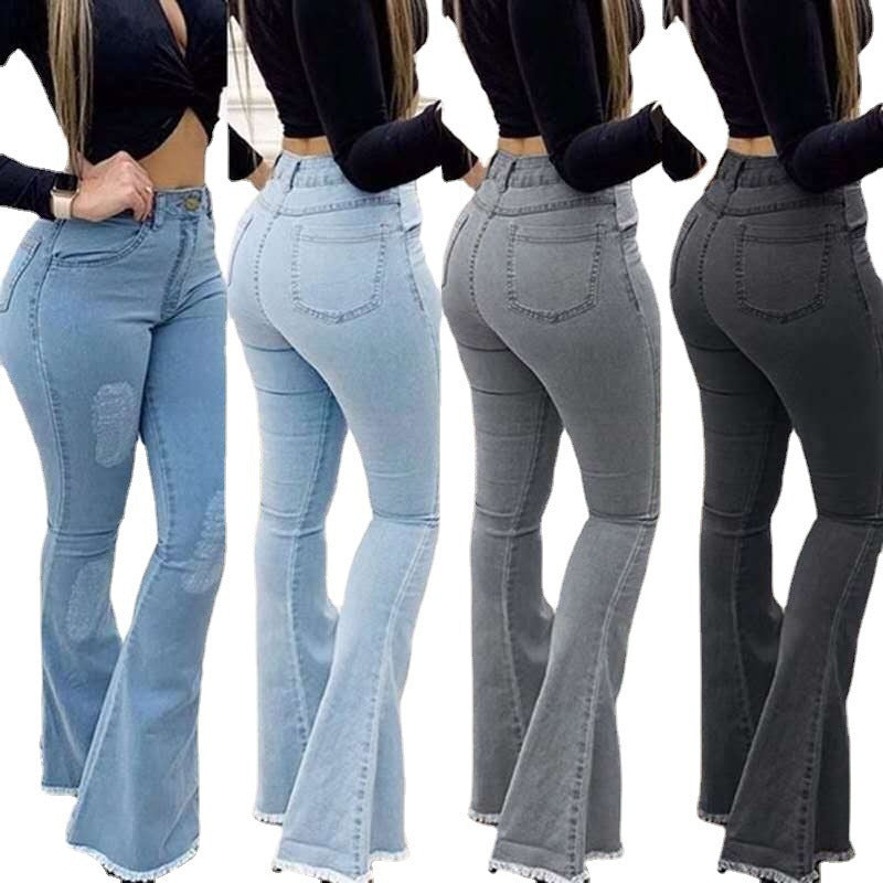 Women Fashion Elastic Ladies Jeans Pants - Elevate Your Wardrobe with Every Thread