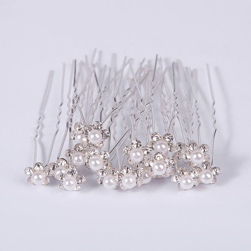 Bridal Hairpin Accessories Coil Hair Pearl Flower Headdress