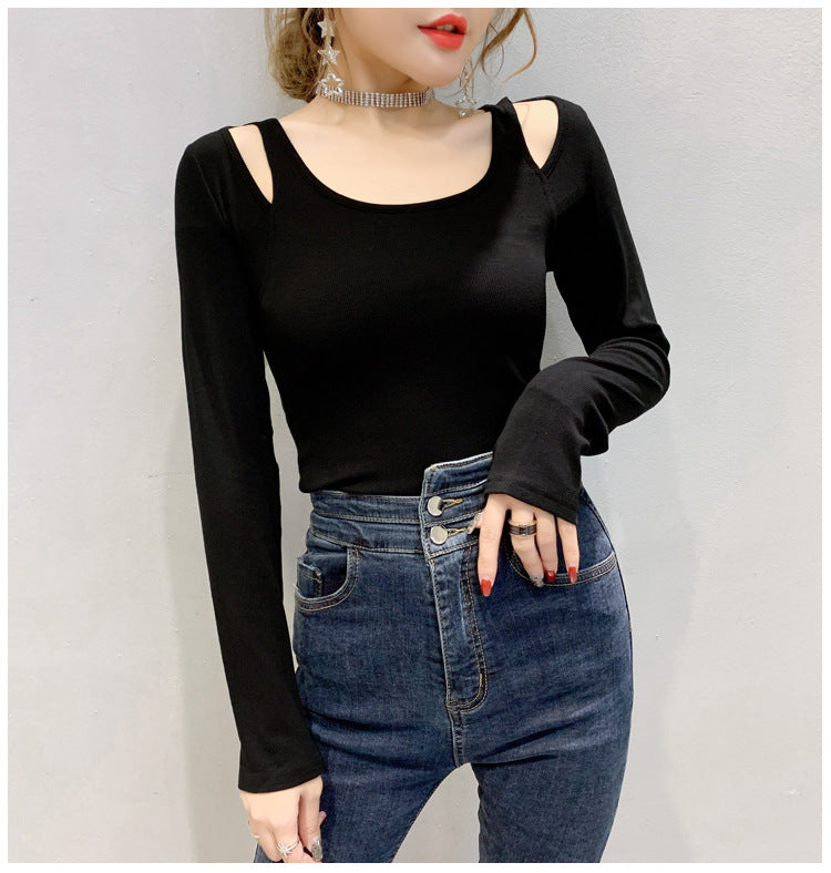 Round Neck T Shirt Trendy Womens Simple Bottoming Shirt