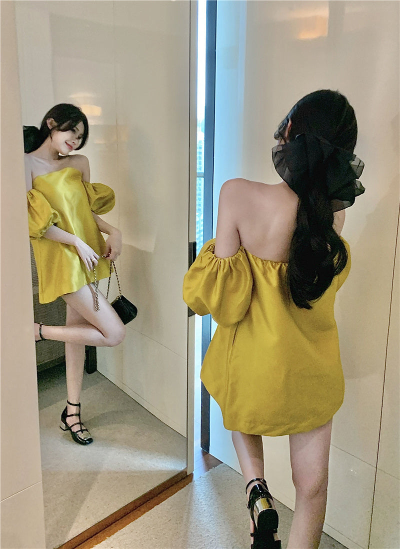 Off Shoulder Bubble Sleeve Shirt Women''s Summer French - Elevate Your Wardrobe with Every Thread